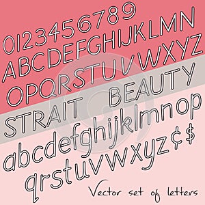 Collection of vector retro letters, font, alphabet