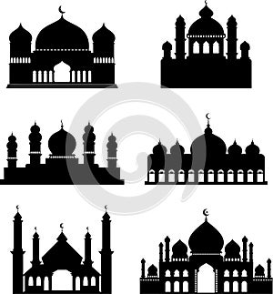 Collection of Vector Silhouettes of Mosques