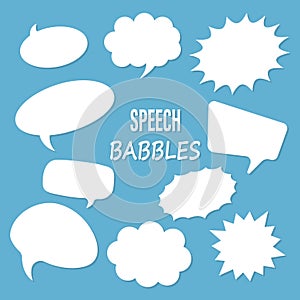 A collection of vector speech and thought bubbles