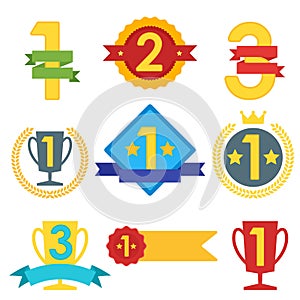 Collection of Vector Winner Label, Sticker, Tags