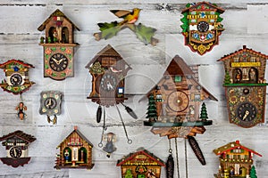 Collection of vintage cuckoo clocks