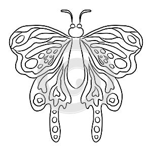 Collection of vintage elegant illustrations of butterfly.Clip art.Design element for your project.line art