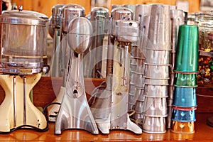 A Collection Of Vintage Milkshake Makers