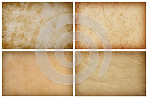 Collection of vintage paper backgrounds photo