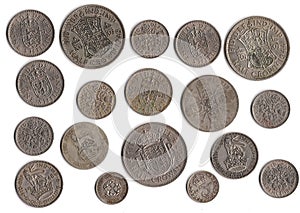 Vintage pre decimal coins the United Kingdom.