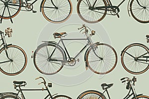 Collection of vintage rusted bicycles