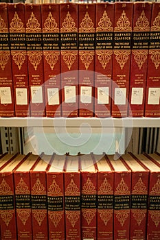 Collection of vintage set of poetry classics red and black book cover