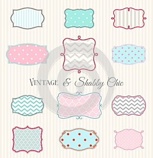 Collection of vintage and shabby chic frames, illustration photo