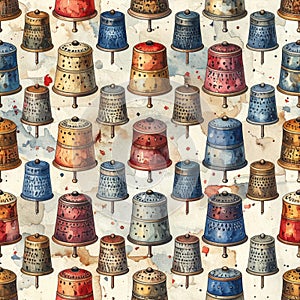 Collection of Vintage Thimbles Pattern