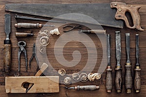 Collection of vintage woodworking tools