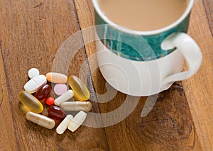 Collection of vitamins and supplements