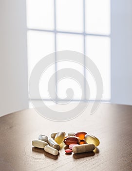 Collection of vitamins and supplements