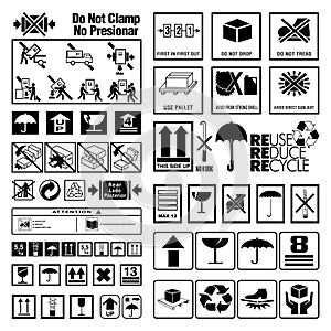 Collection of Warning and Instruction symbols