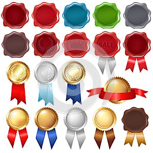 Collection Wax Seal And Award Ribbons