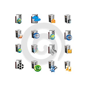 Collection Web server icon symbol