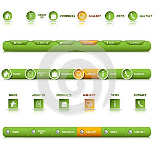 Collection website navigation in green design template