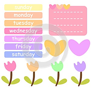 Collection of weekly and daily planner