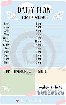 Collection of weekly or daily planner pages , png sheet for notes and to do list templates decorated by cute and plants.