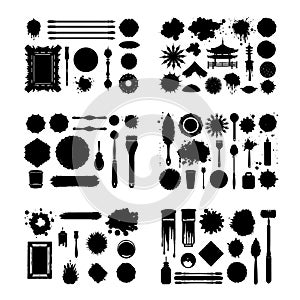 Collection of White Brushstroke Textures: Grunge and Artistic Patterns photo