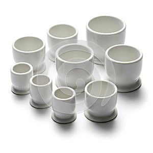 Collection of White Ceramic Egg Cups