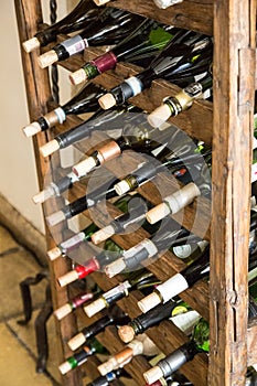 Collection of wine bottles.