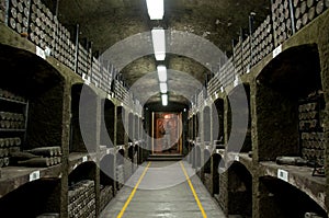 Collection wines in Massandra winery, Yalta, Crimea