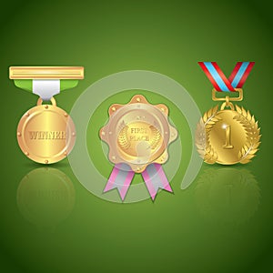 collection of winner prizes. Vector illustration decorative design