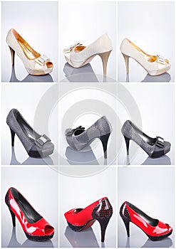 Collection of woman shoes