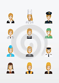 collection of women and occupations. Vector illustration decorative design