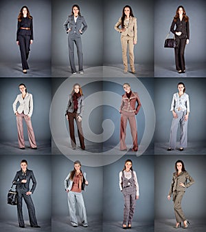 Collection of women's trouser suits photo