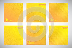 Collection of yellow gradient geometric striped backgrounds