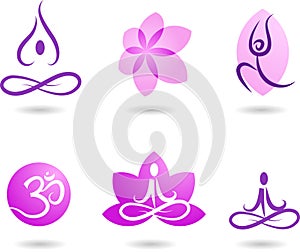 Collection of yoga icons