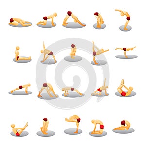 collection of yoga postures. Vector illustration decorative design