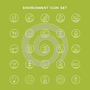 Collection of environment icon set. Vector illustration decorative design