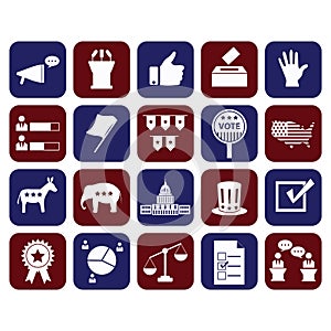 Collectionofusaelectionicons. Vector illustration decorative design