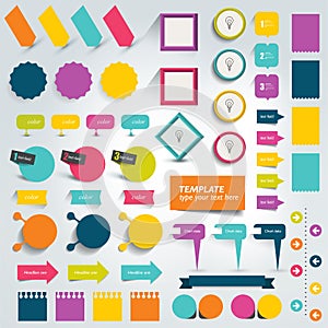 Collections of info graphics flat design elements.