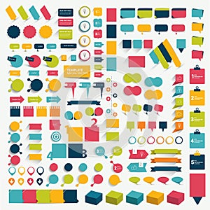 Collections of infographics flat design elements.