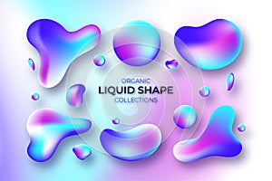 Collections of Liquid blobs Organic shape elements