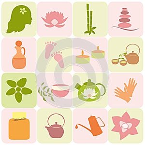 Collections of organic food labels and elements. Picnic icons.