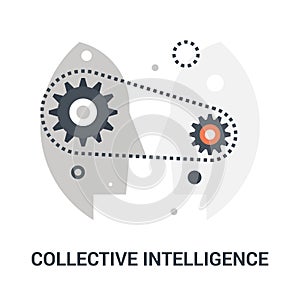 Collective intelligence icon concept