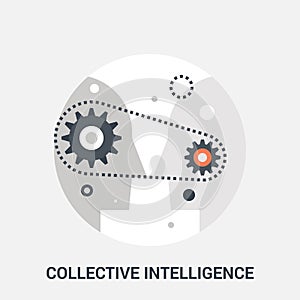 Collective intelligence icon concept