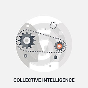 Collective intelligence icon concept photo