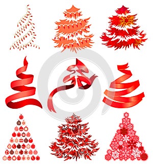 Collecton of stylized Christmas trees