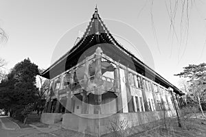 College of anchitecture and landscape of peking university, black and white image