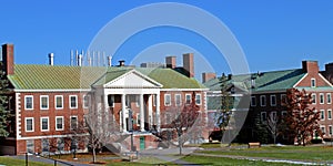 College campus building at Colby College