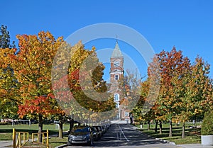 College campus in fall
