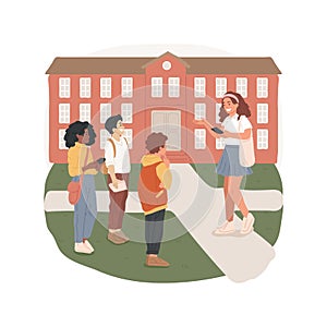 College campus trip isolated cartoon vector illustration.