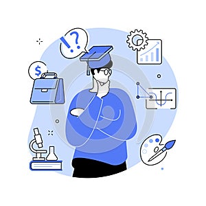 College choice abstract concept vector illustration.