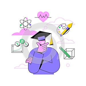 College choice abstract concept vector illustration.