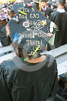 College Graduate Wears Mortar Board With Funny Message